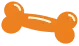 Small Dog Bone Icon - Orange
